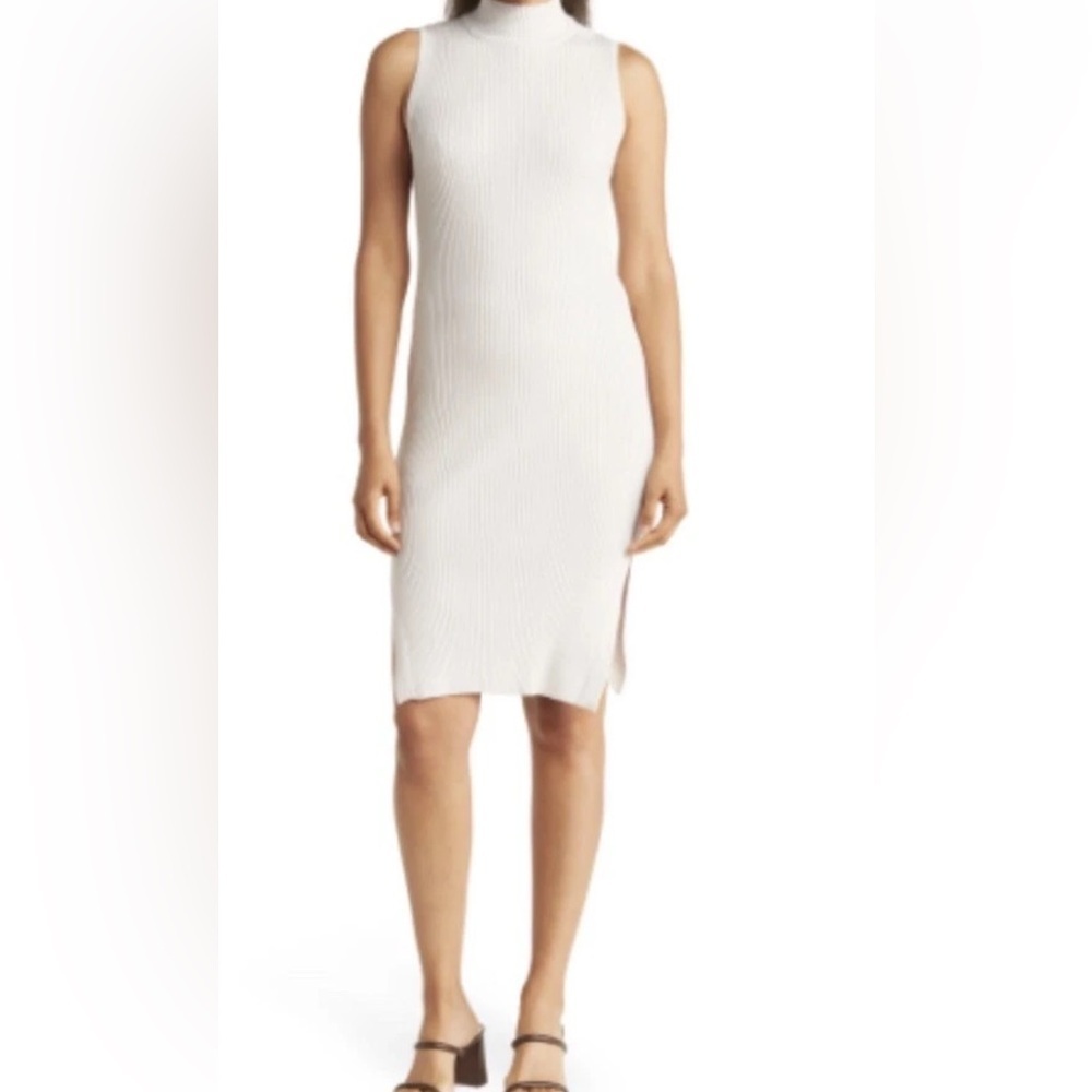 Magaschoni Ivory Sleeveless Midi Dress